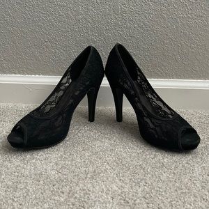 Black Lace Heels